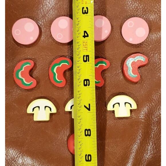 .75-1 Inch Wooden Pretend Play Pizza Topping Replacement Pieces Toys - Picture 11 of 12